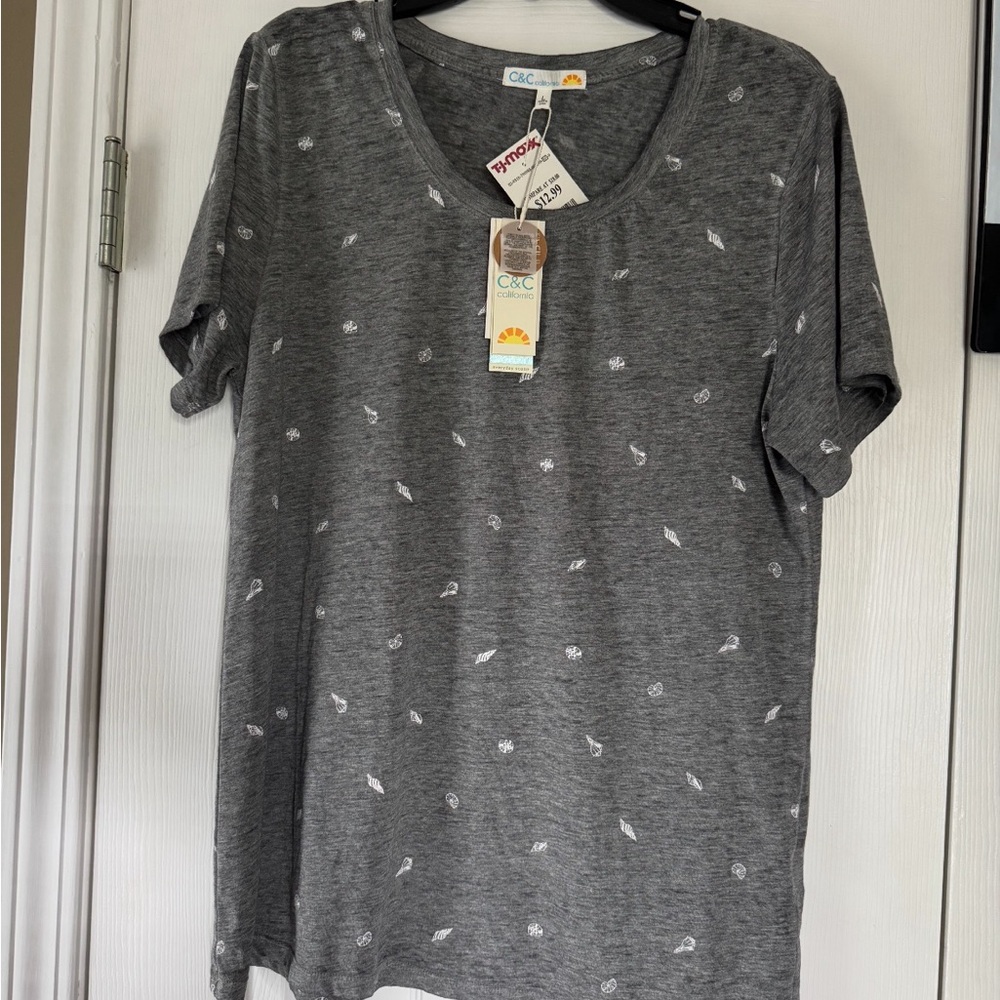 C&C California Charcoal Patterned Tee